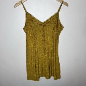 90s Victorias Secret Yellow Green Chemise Slip Textured Womens Medium Nightie